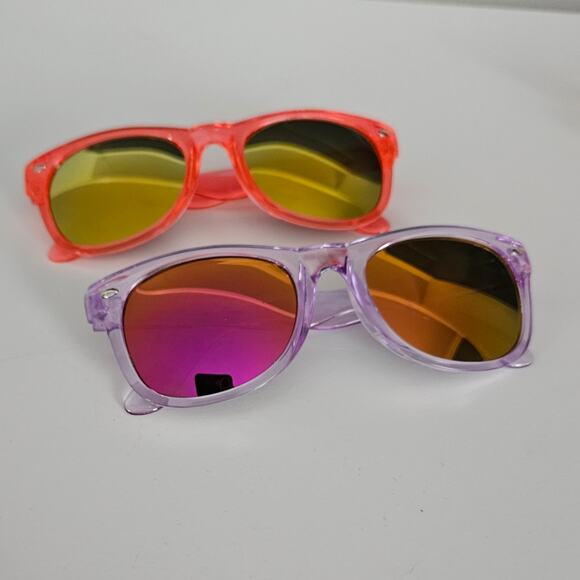 Kids Purple and  and Watermelon Pink Neon Sunglasses Bundle - Picture 1 of 3